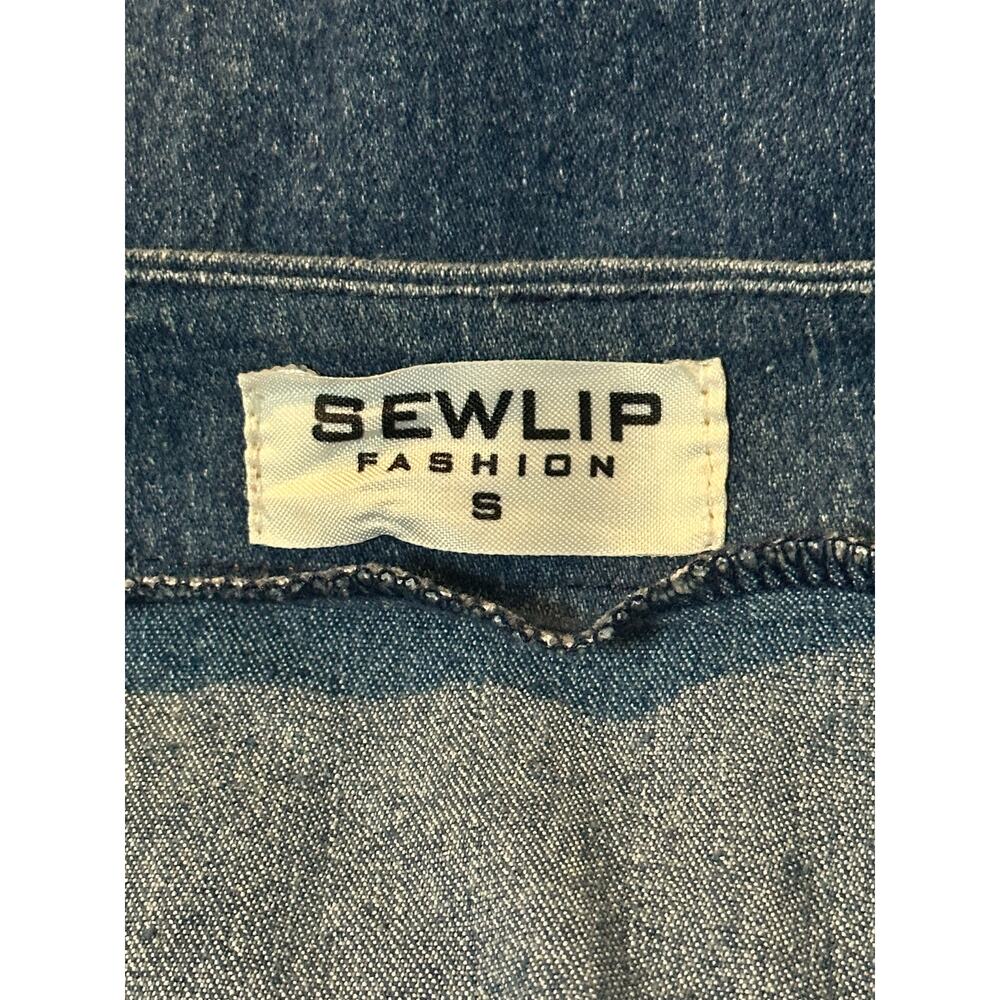 Sewlip Fashion Button Down Denim Western Boho Midi Dress - Picture 8 of 8